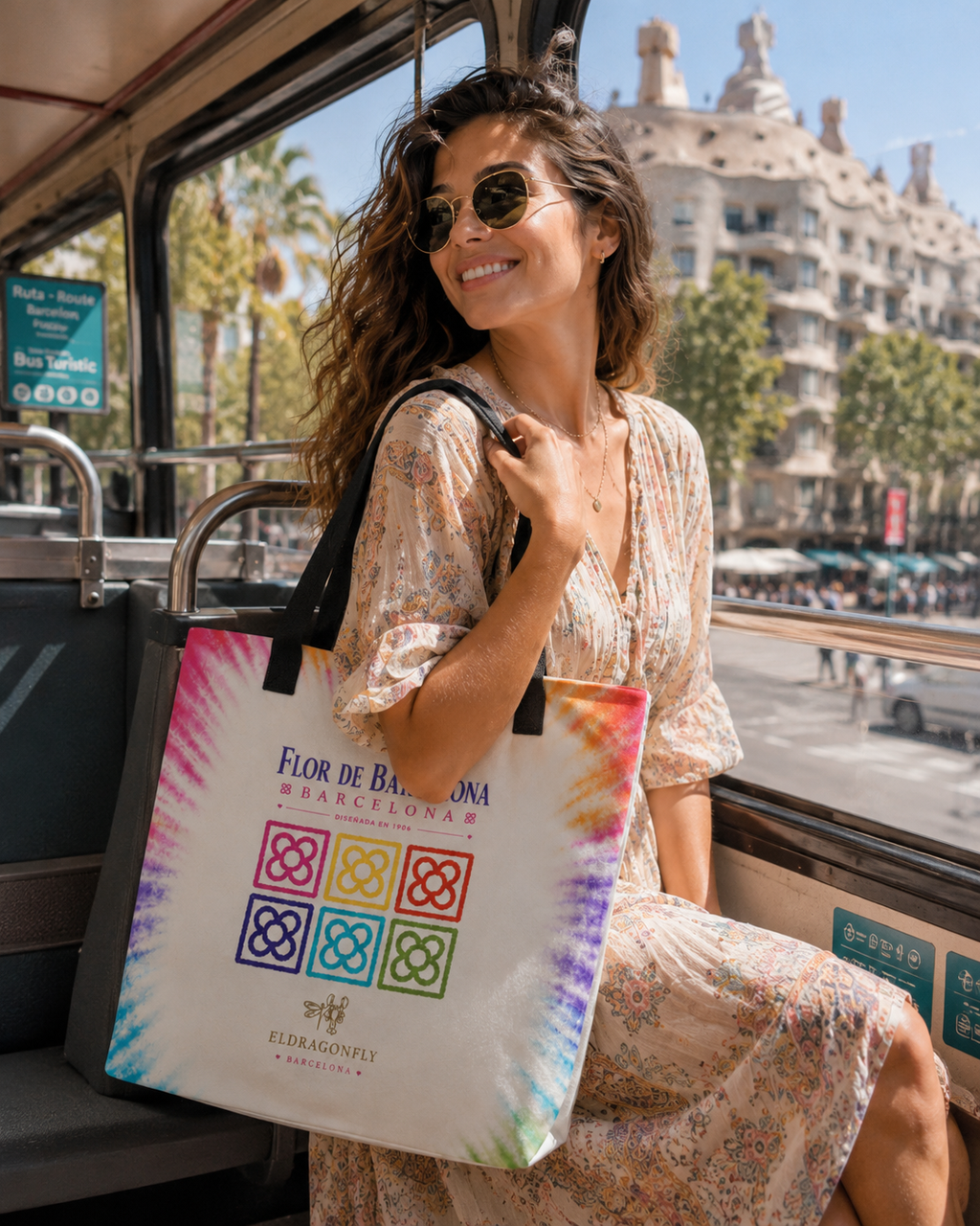 Flor de Barcelona – Bolsa Tote de Playa | El regalo perfecto de Barcelona