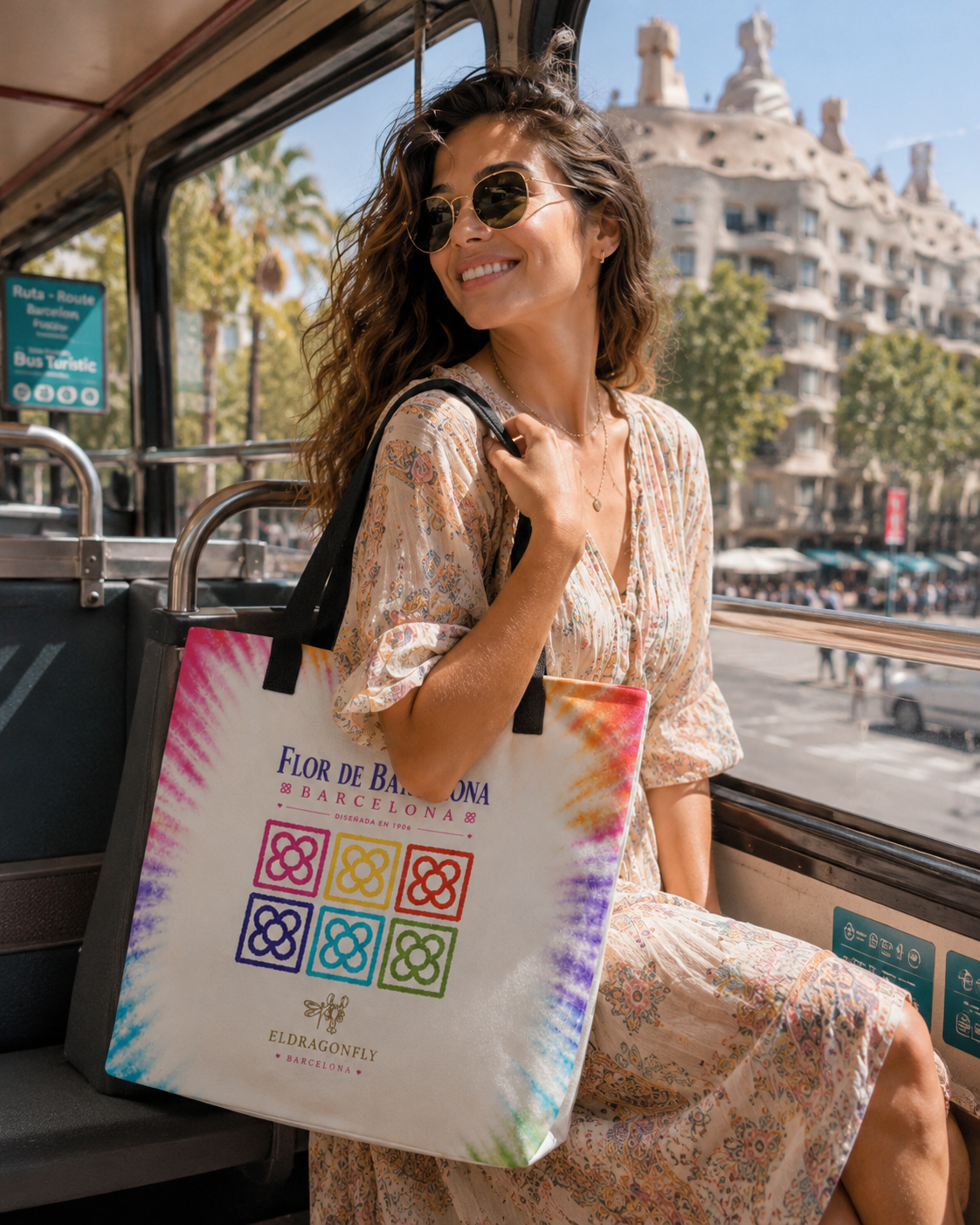 Flor de Barcelona – Bolsa Tote de Playa | El regalo perfecto de Barcelona