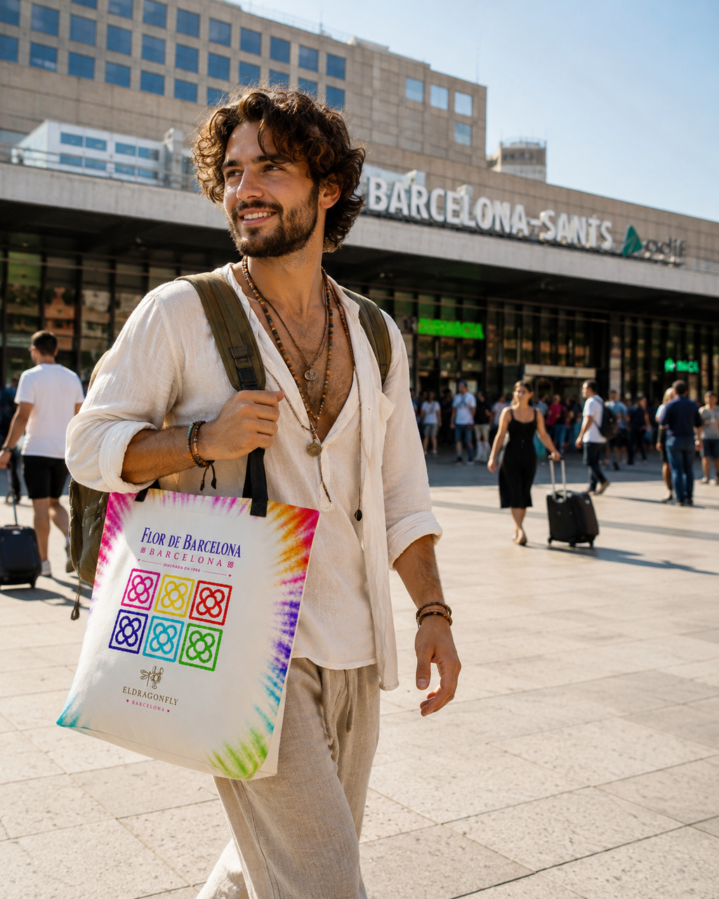 Flor de Barcelona – Bolsa Tote de Playa | El regalo perfecto de Barcelona
