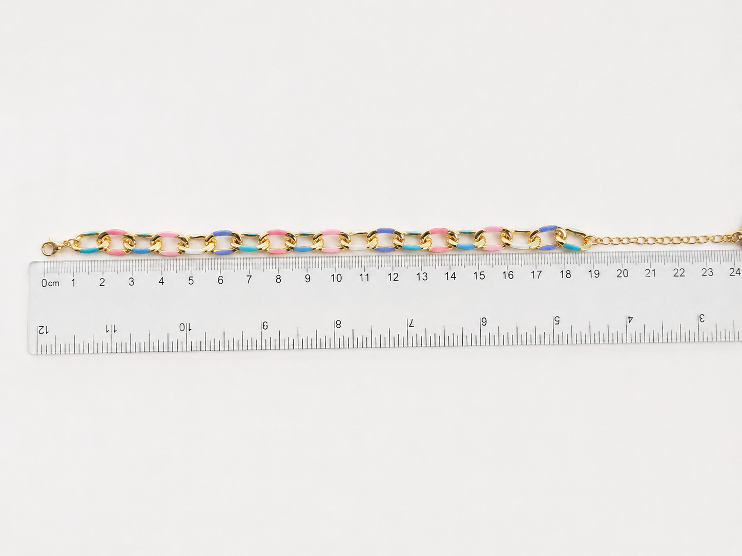 Pulsera Unisex de Eslabones Cubanos Multicolor Chapada en Oro de 18K | Pulsera Mediterránea Boho de Lujo | Edición Susana Maria