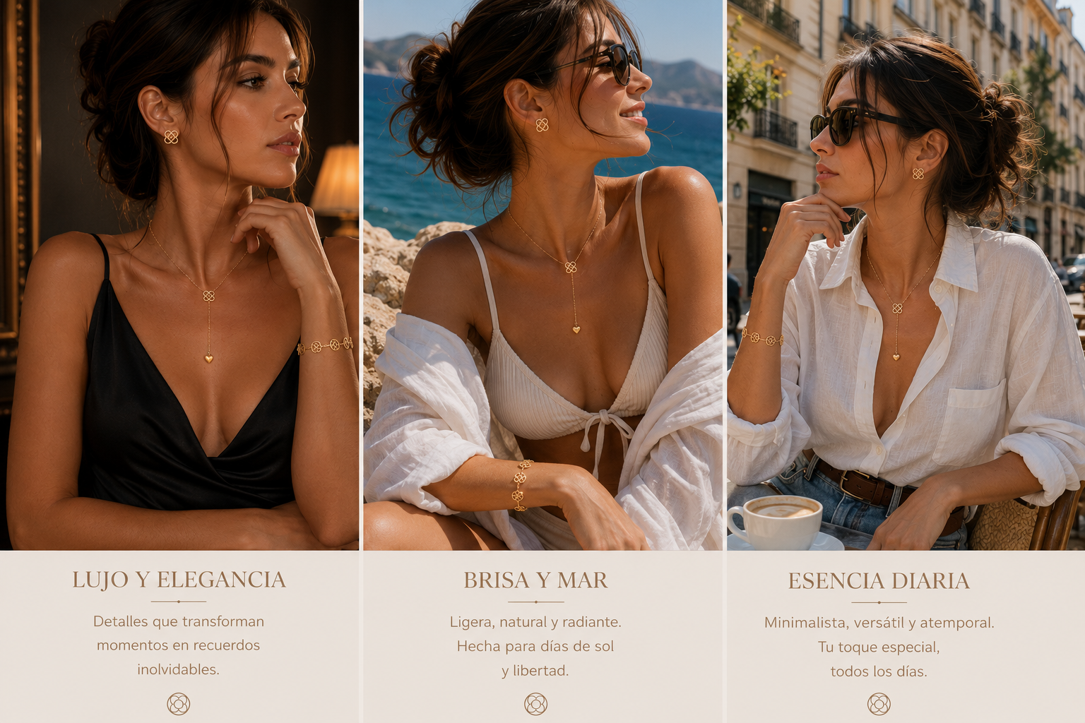 Conjunto Flor de Barcelona Dorado – Edición Eixample