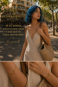 Pulsera luna de cadena de acero para mujer| edición Teresa -luna, corazón y sol