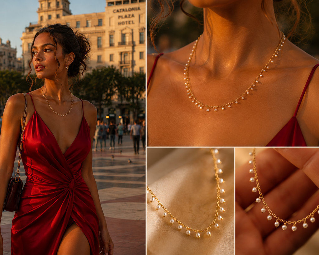 Collar Perlas Doradas Lola Vega – Edición Limitada