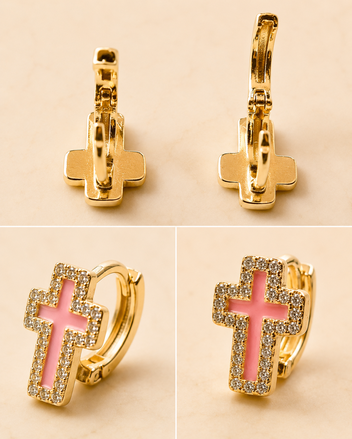 Pendientes esmaltados estilo cruz | Edición Emma Lucía